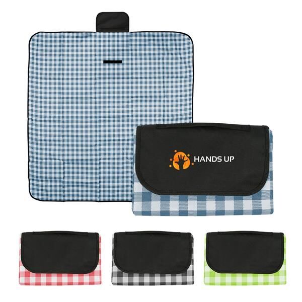 Main Product Image for Advertising Gingham Roll-Up Picnic Blanket