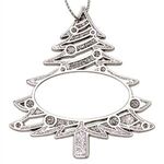 Glitter Tree Christmas Ornament - Shiny Nickel