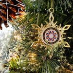 Gold Snowflake Christmas Holiday Ornament -  