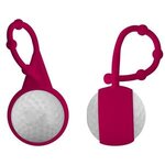 Golf Ball Lip Balm & Silicone Carabiner - Burgundy (PMS7425)
