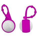 Golf Ball Lip Balm & Silicone Carabiner - Pink (PMS807)