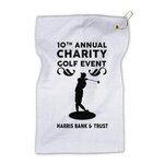 Golf Towel -18" Custom Printed - White -  