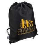 Grab N Go RPET Budget Drawstring Backpack - Medium Black