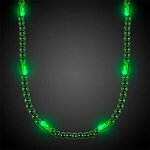 Green LED Beaded Necklaces -  