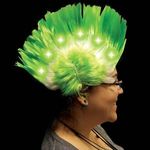 Green Light Up LED Mohawk Costume Wig - Green