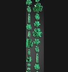 Green Shamrock Beaded Necklace - Green