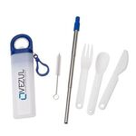 Griffith 3-in-1 Metal Straw, Cutlery Set & Bottle Opener - Blue