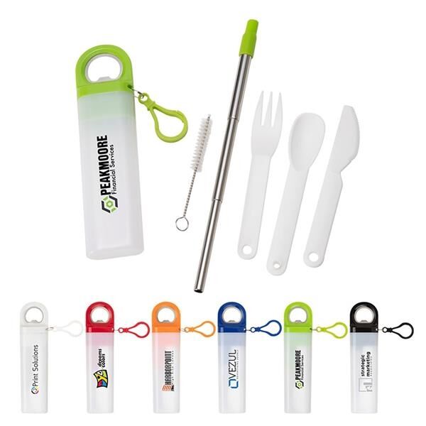 Main Product Image for Griffith 3-in-1 Metal Straw, Cutlery Set & Bottle Opener