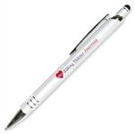 Halcyon® Vortex Metal Pen/Stylus, Full Color Digital - White