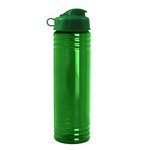 Halcyon Water Bottles with Flip Top Lid - 24 oz. - Transparent Green