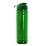 Halcyon Water Bottles with Flip Top Lid - 24 oz. - Transparent Green