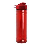 Halcyon Water Bottles with Flip Top Lid - 24 oz. - Transparent Red