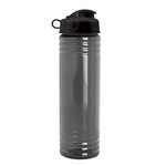 Halcyon Water Bottles with Flip Top Lid - 24 oz. - Transparent Smoke