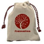 Handy Canvas Drawstring Tote - Natural With Red Stripe Strings