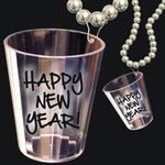 Happy New Year Shot Glass Beads - Clear