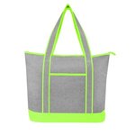 Harborside Heathered Cooler Tote Bag - Gray With Lime