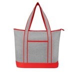 Harborside Heathered Cooler Tote Bag - Gray With Red