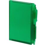 Hard Cover Notepad with Pen - Translucent Green