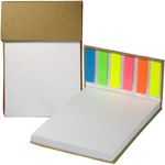 Hard Cover Sticky Flag Jotter Pad - Natural