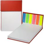 Hard Cover Sticky Flag Jotter Pad - Red