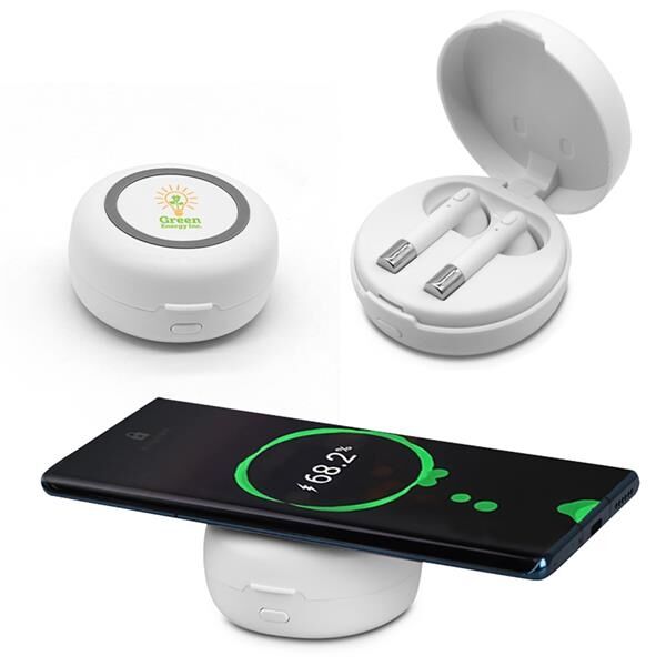 Main Product Image for Promotional Harmony Wireless Earbuds & Charging Pad