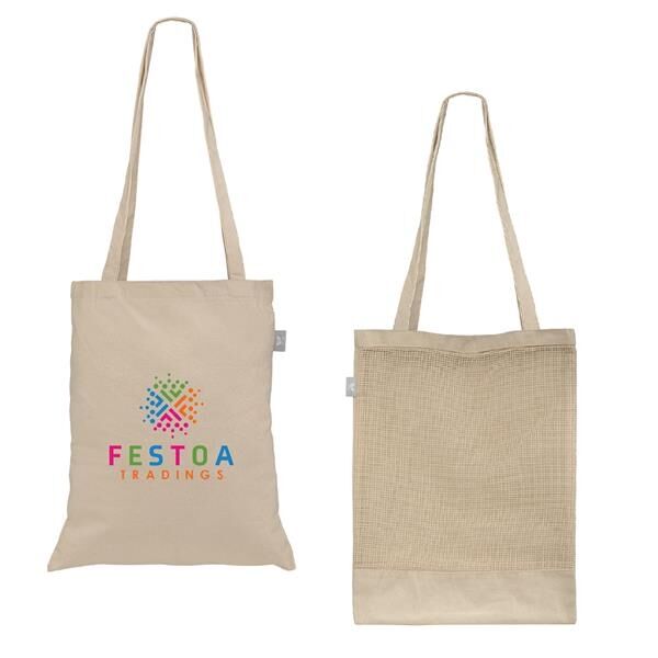 Main Product Image for Harvest - Recycled 8 oz. Cotton & Mesh Tote Bag - ColorJet