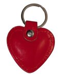 Heart Leather Keyring - Red