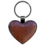 Heart-Shaped Beveled Wood Gunmetal Key Chain - Gunmetal