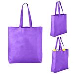 Heat Sealed Non-Woven Value Tote with Gusset - Purple