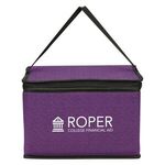 Heathered Non-Woven Cooler Lunch Bag - Purple