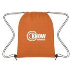 Heathered Non-Woven Drawstring Backpack - Orange