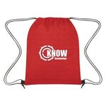 Heathered Non-Woven Drawstring Backpack - Red
