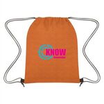 Heathered Non-Woven Drawstring Backpack -  