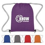 Heathered Non-Woven Drawstring Backpack -  