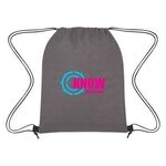 Heathered Non-Woven Drawstring Backpack -  