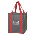 Heathered Non-Woven Shopper Tote Bag - Red With Gray