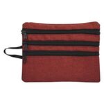 Heathered Tech Accessory Travel Bag - Red