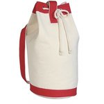 Heavy Canvas Cotton Boat Tote Bag - Natural Red