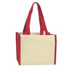 Heavy Cotton Canvas Tote Bag - Natural Red