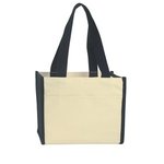 Heavy Cotton Canvas Tote Bag - Natural With Black