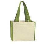 Heavy Cotton Canvas Tote Bag - Natural With Lime