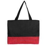 Heritage Quilted Tote Bag - Black with Red