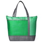 Hexagon Pattern Non-Woven Cooler Tote - Green