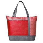 Hexagon Pattern Non-Woven Cooler Tote - Red