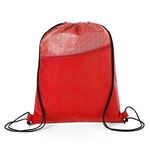 Hexagon Pattern Non-Woven Drawstring Backpack - Red
