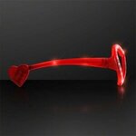 Holiday Hearts Light Up Candy Cane Glasses - Red