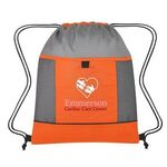 Honeycomb Ripstop Drawstring Bag - Orange With Gray