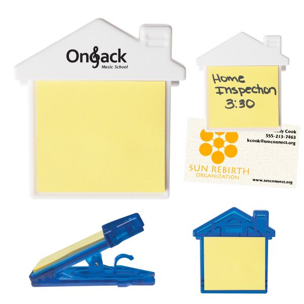 Main Product Image for Custom Printed House Clip With Sticky Notes