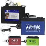 ID Holder and Zipper Wallet with Carabiner - Blue