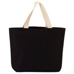 Imprinted 11.5 Oz Hillsboro Canvas Tote - Black/Natural